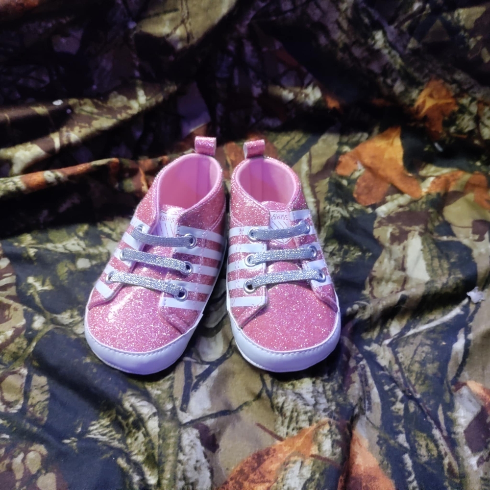 Stride Rite Pink Glitter Baby Sneakers